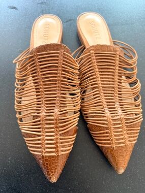 Schutz Slip One Huarache Leather Shoes